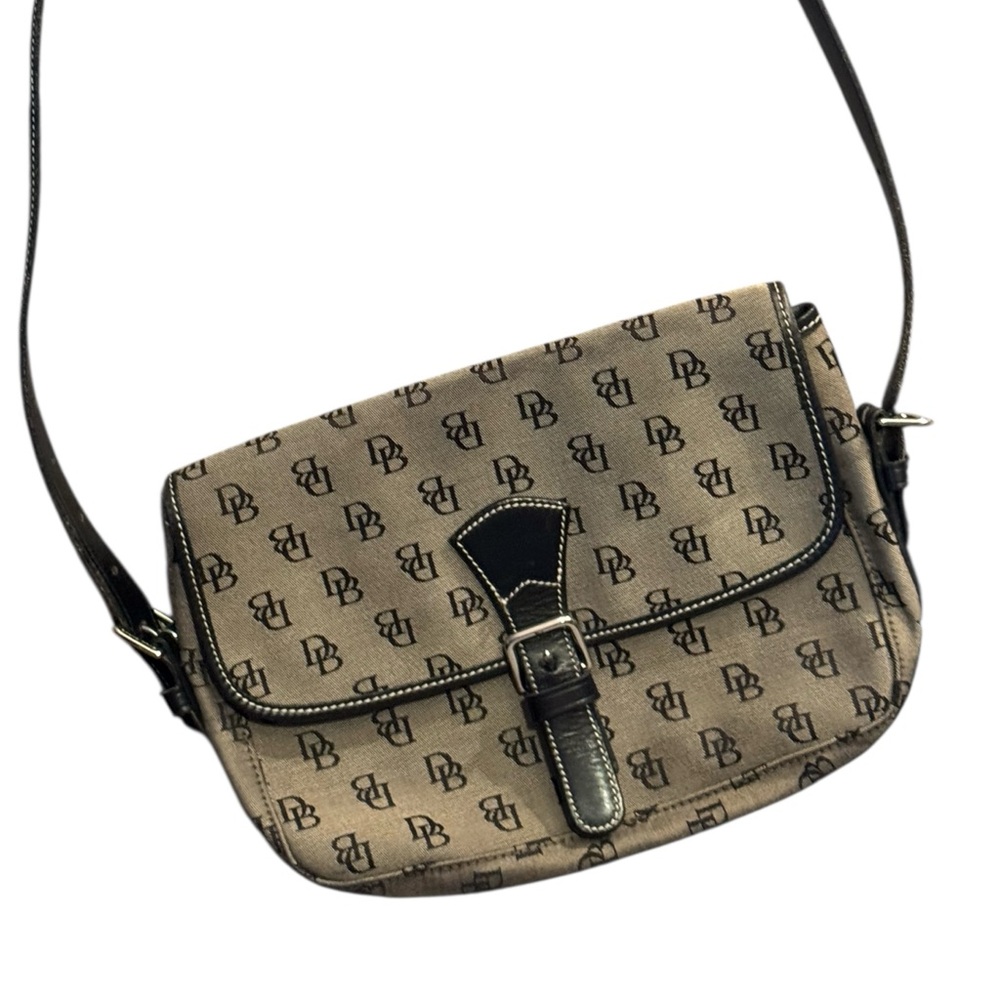 Designer Monogram Dooney Bourke Leather Canvas Shoulder Bag